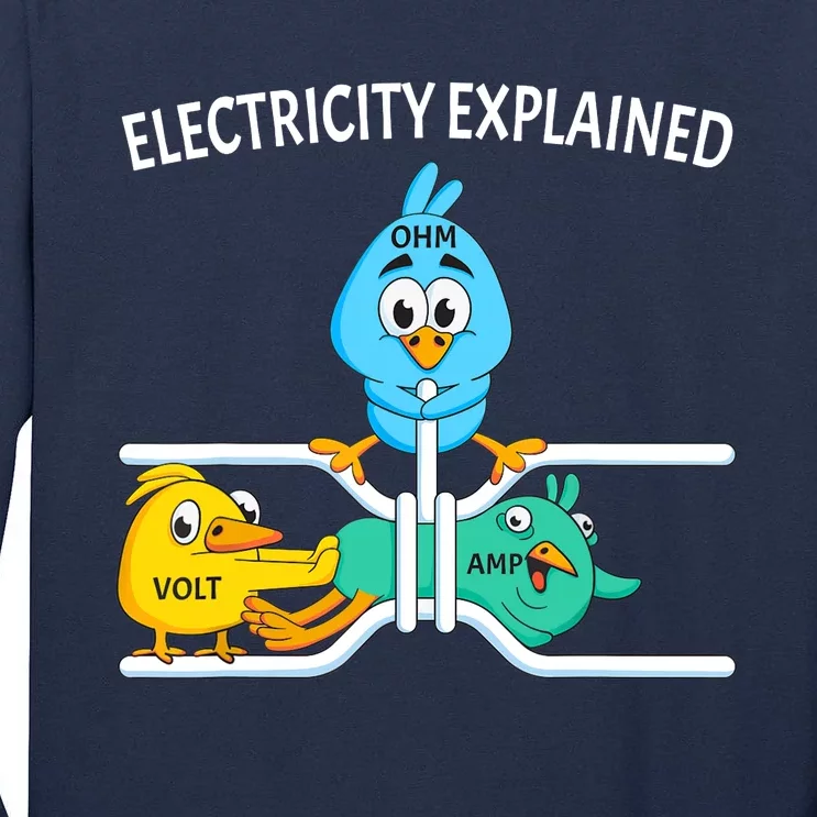 Funny Electrician For Electricity Engineer Nerd Tall Long Sleeve T-Shirt