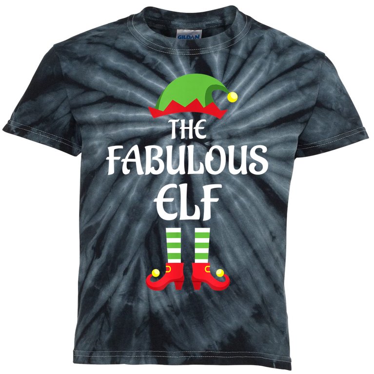 Fabulous Elf Family Matching Group Christmas Kids Tie-Dye T-Shirt