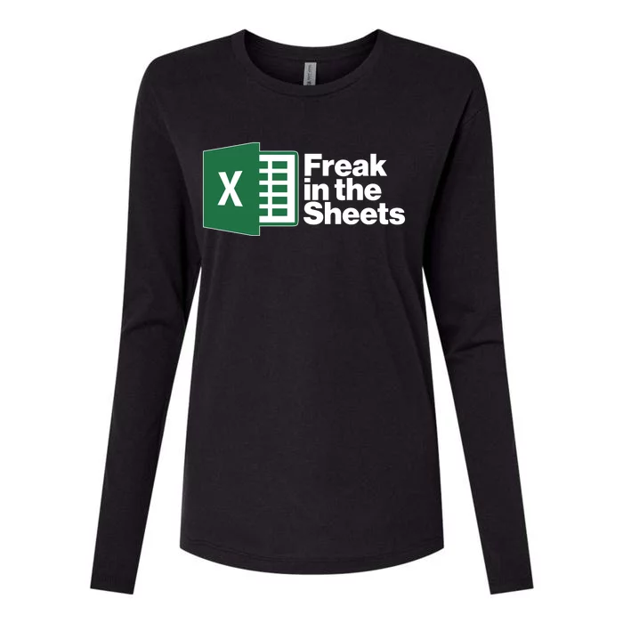 Funny Excel Freak In The Sheets Womens Cotton Relaxed Long Sleeve T-Shirt