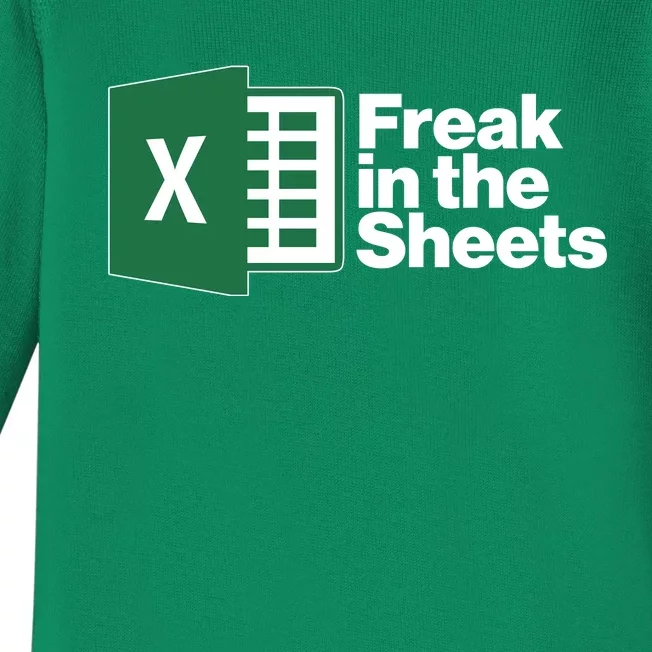 Funny Excel Freak In The Sheets Baby Long Sleeve Bodysuit