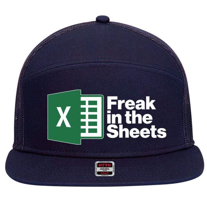 Funny Excel Freak In The Sheets 7 Panel Mesh Trucker Snapback Hat