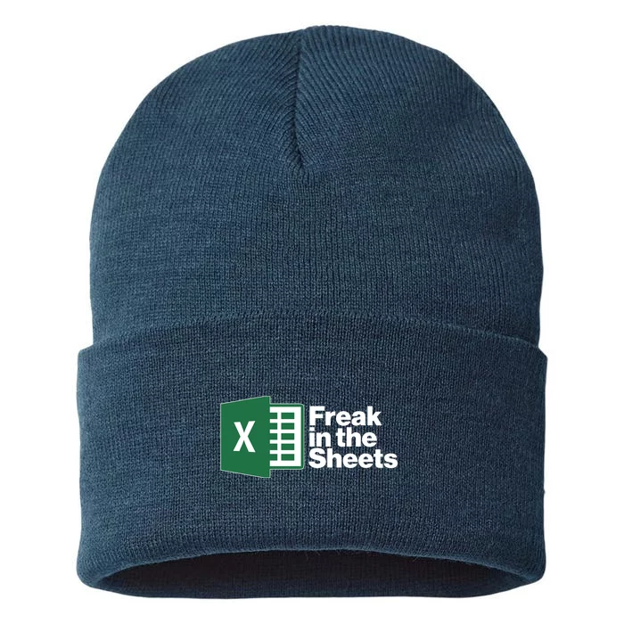 Funny Excel Freak In The Sheets Sustainable Knit Beanie