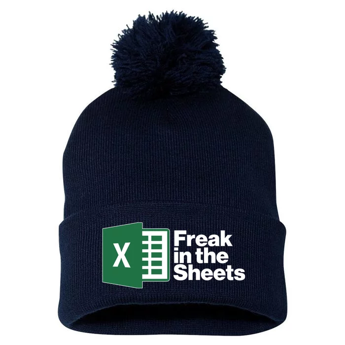 Funny Excel Freak In The Sheets Pom Pom 12in Knit Beanie