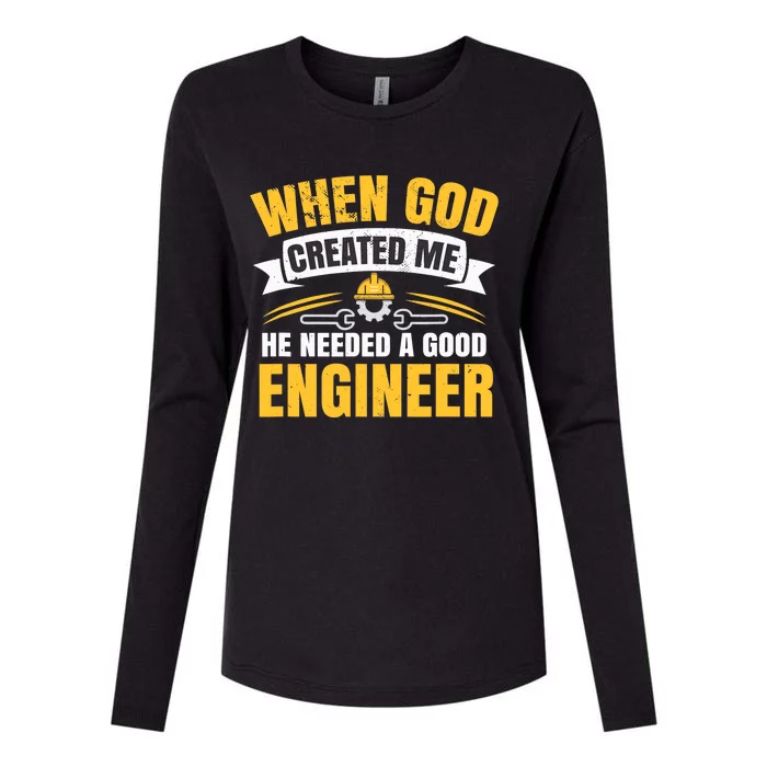 Funny Engineering Womens Cotton Relaxed Long Sleeve T-Shirt