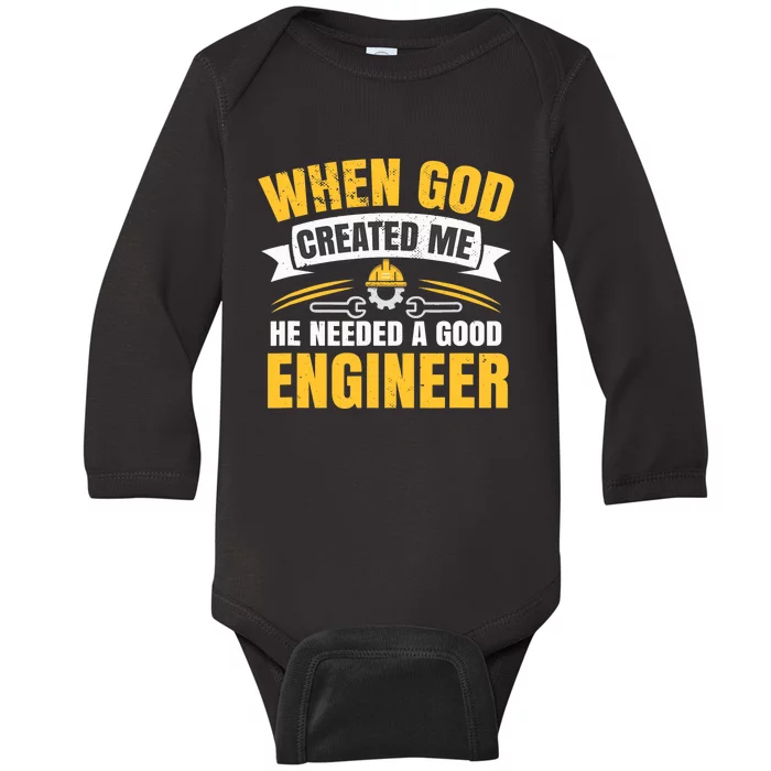 Funny Engineering Baby Long Sleeve Bodysuit