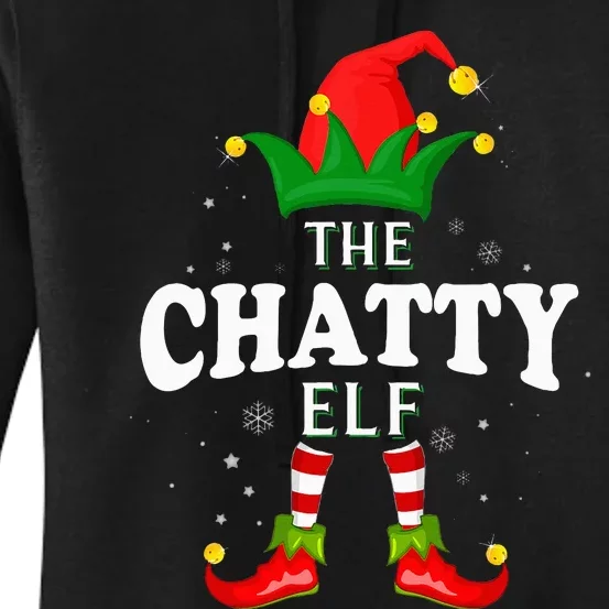 Festive Elf Family Matching Christmas Pajama Set Women's Pullover Hoodie