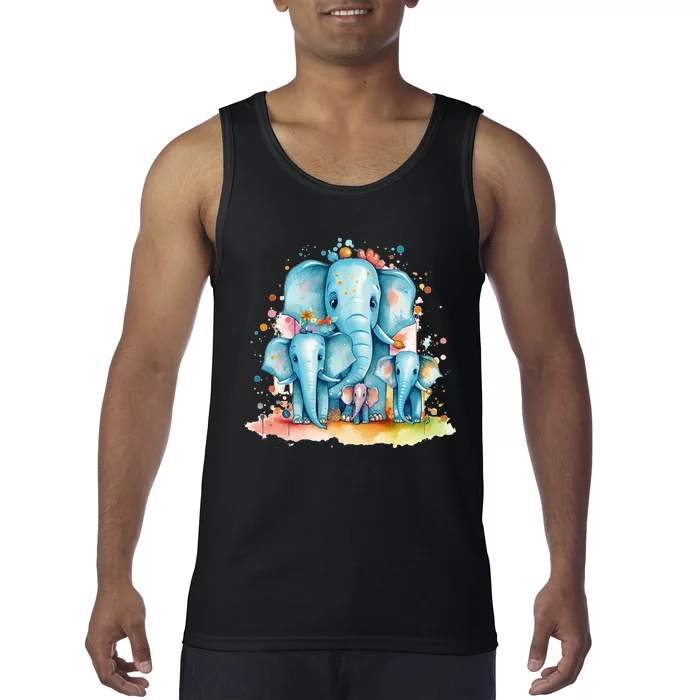 Funny Elephant Family For Cute Elephants And Afrika Lovers Tank Top