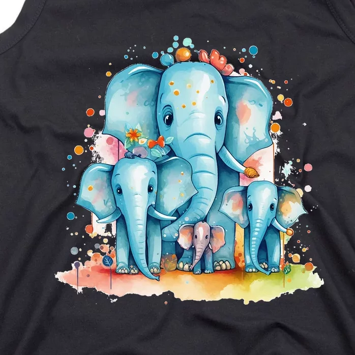 Funny Elephant Family For Cute Elephants And Afrika Lovers Tank Top