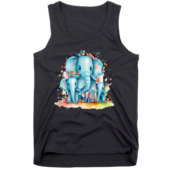 Funny Elephant Family For Cute Elephants And Afrika Lovers Tank Top