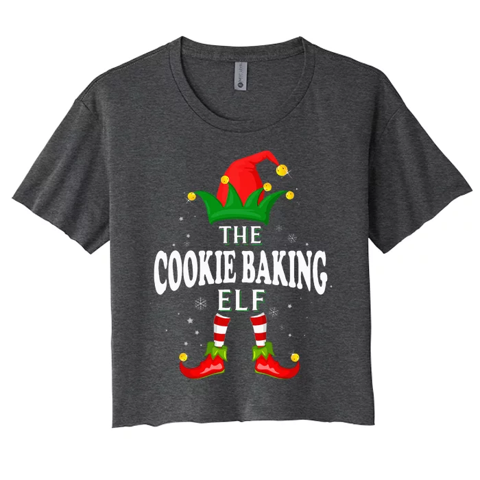 Festive Elf Family Matching Christmas Pajama Set Women's Crop Top Tee