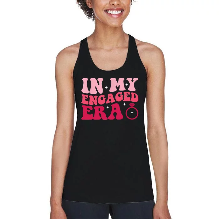 Funny Engagement Fiance In My Engaged Era Bachelorette Party Women's Racerback Tank