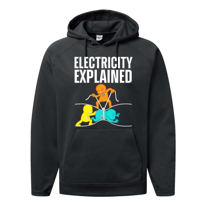 Funny Electrician For Electricity Engineer Nerd Performance Fleece Hoodie