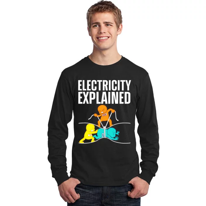 Funny Electrician For Electricity Engineer Nerd Tall Long Sleeve T-Shirt