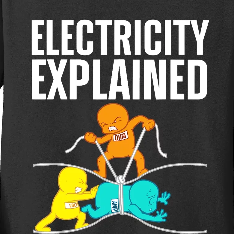 Funny Electrician For Electricity Engineer Nerd Kids Long Sleeve Shirt