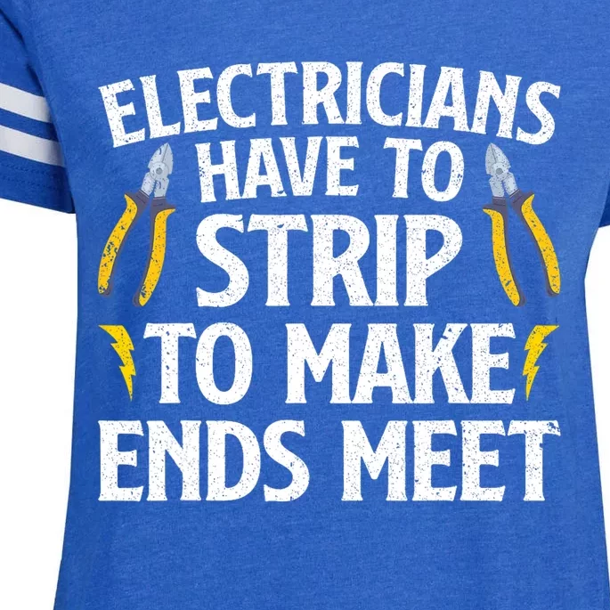 Funny Electrician For Men Women Electrician Electrical Tools Enza Ladies Jersey Football T-Shirt