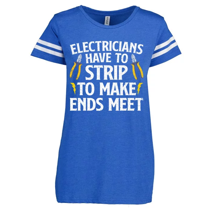 Funny Electrician For Men Women Electrician Electrical Tools Enza Ladies Jersey Football T-Shirt