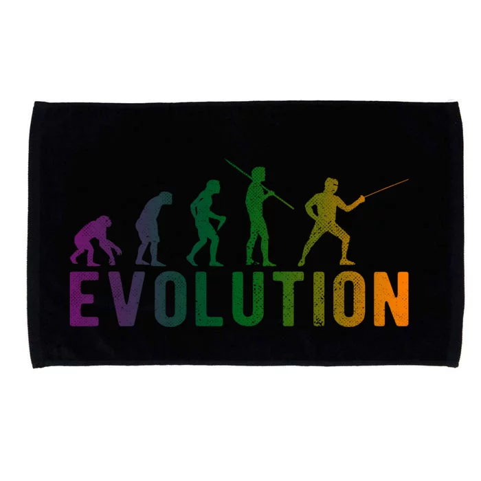 Fencing Evolution Funny Vintage Gift Microfiber Hand Towel