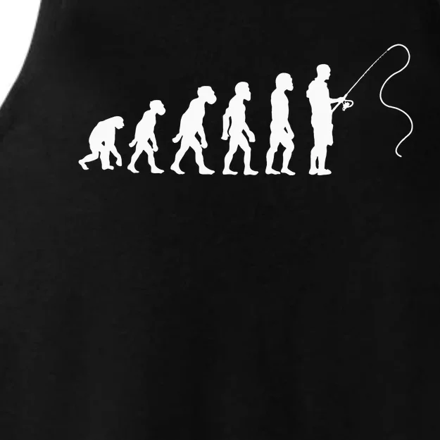 Fisherman Evolution Funny Fisher Fishing Lovers Ladies Tri-Blend Wicking Tank