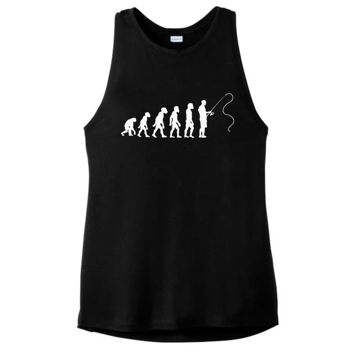 Fisherman Evolution Funny Fisher Fishing Lovers Ladies Tri-Blend Wicking Tank