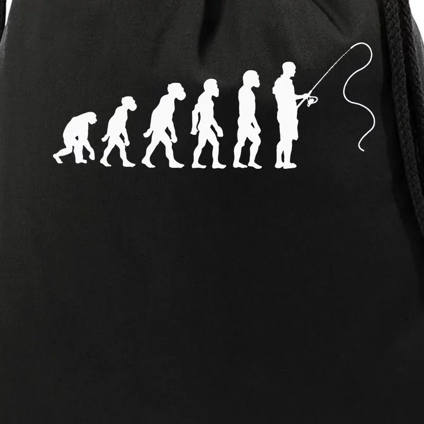 Fisherman Evolution Funny Fisher Fishing Lovers Drawstring Bag