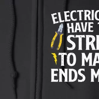 Funny Electrician For Wo Electrician Electrical Full Zip Hoodie