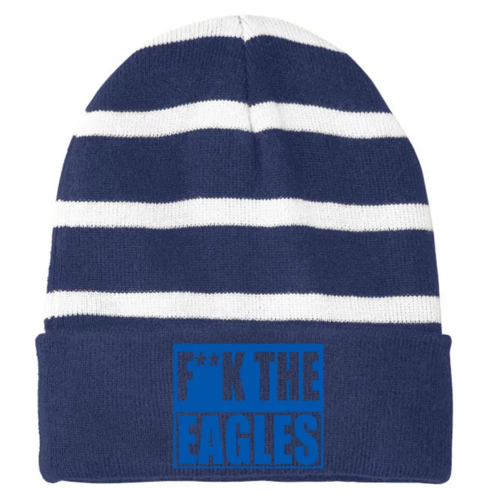 Funny Eagles Striped Beanie with Solid Band