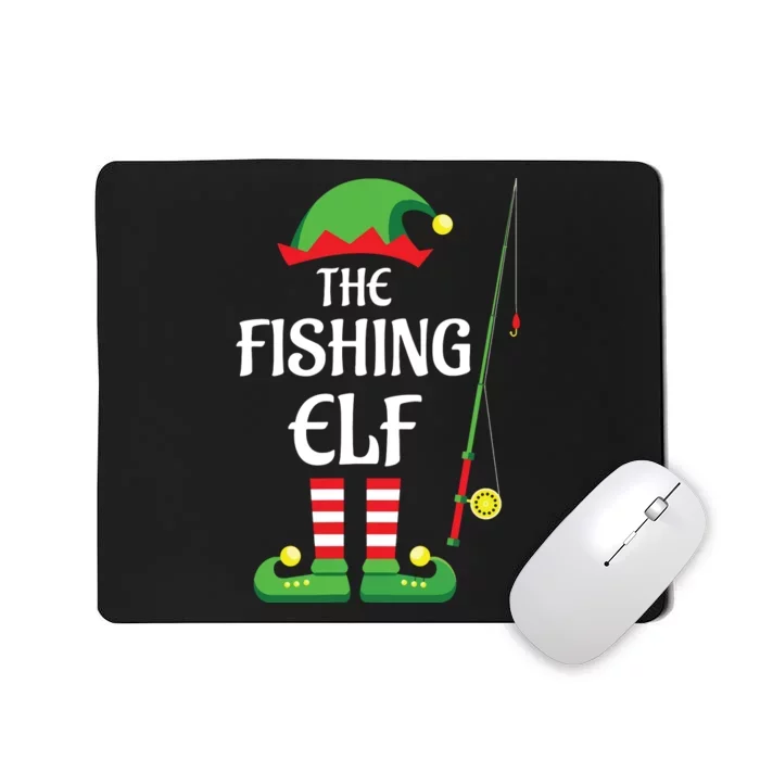 Fishing Elf Family Matching Group Christmas Mousepad