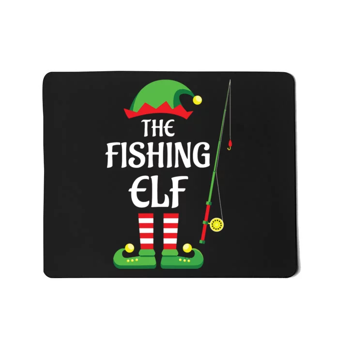 Fishing Elf Family Matching Group Christmas Mousepad