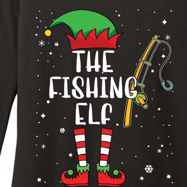 Fishing Elf Family Matching Group Christmas Womens CVC Long Sleeve Shirt