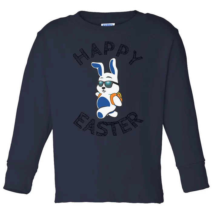 Funny Easter Gifts Top Bunny Happy Toddler Long Sleeve Shirt