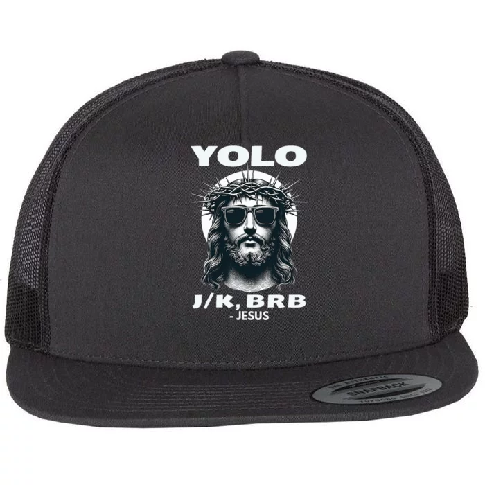 Funny Easter Gifts Christian Resurrection Yolo Jk Brb Jesus Flat Bill Trucker Hat