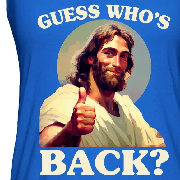 Funny Easter Guess Whos Back Jesus Ladies Essential Flowy Tank