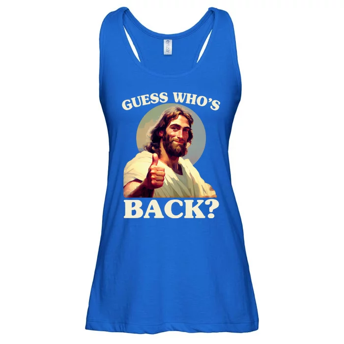 Funny Easter Guess Whos Back Jesus Ladies Essential Flowy Tank