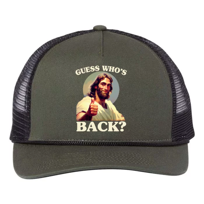 Funny Easter Guess Whos Back Jesus Retro Rope Trucker Hat Cap