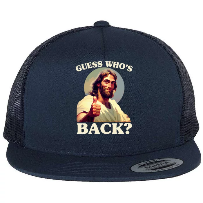 Funny Easter Guess Whos Back Jesus Flat Bill Trucker Hat