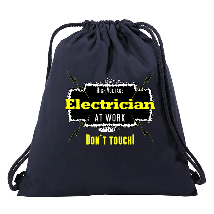 Funny Electrician Gift High Voltage Electrician At Work Cool Gift Drawstring Bag