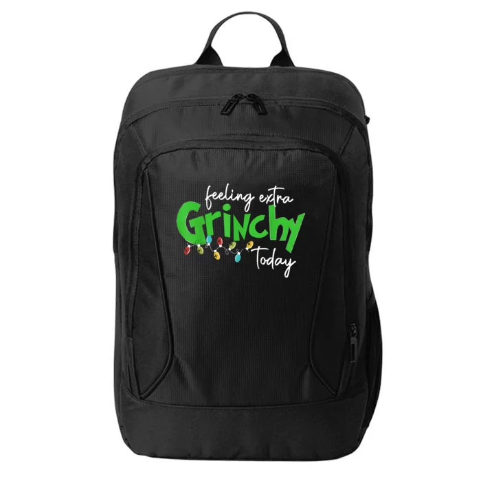 Feeling Extra Grinchy Today Christmas Lights Xmas Clothing City Backpack