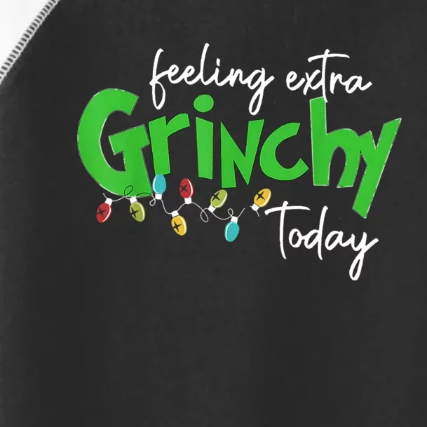 Feeling Extra Grinchy Today Christmas Lights Xmas Clothing Toddler Fine Jersey T-Shirt