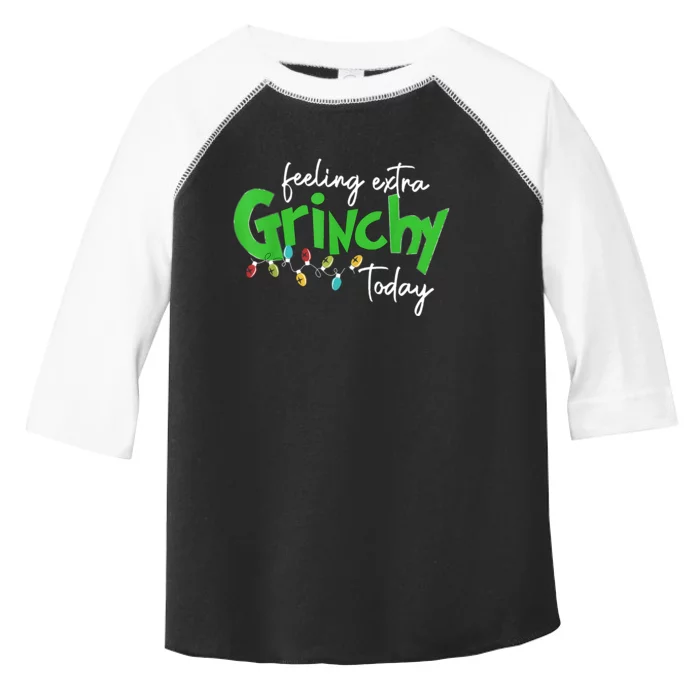 Feeling Extra Grinchy Today Christmas Lights Xmas Clothing Toddler Fine Jersey T-Shirt