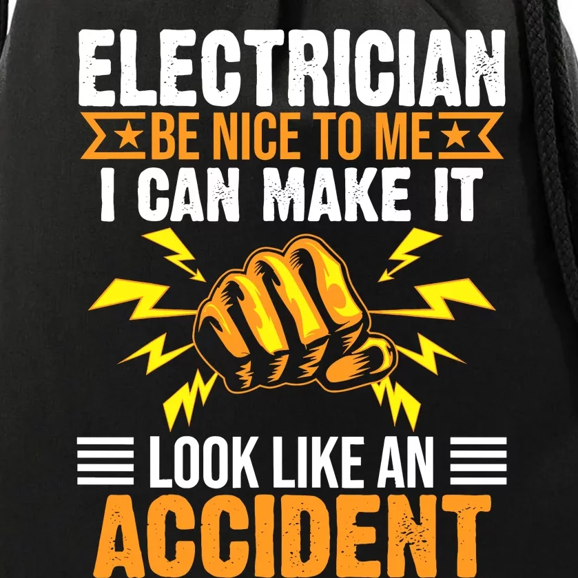 Funny Electrician Gift Cool Electrical Lineman Gag Quote Drawstring Bag