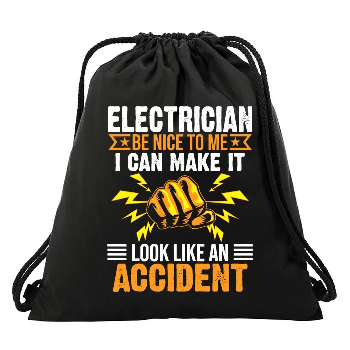 Funny Electrician Gift Cool Electrical Lineman Gag Quote Drawstring Bag