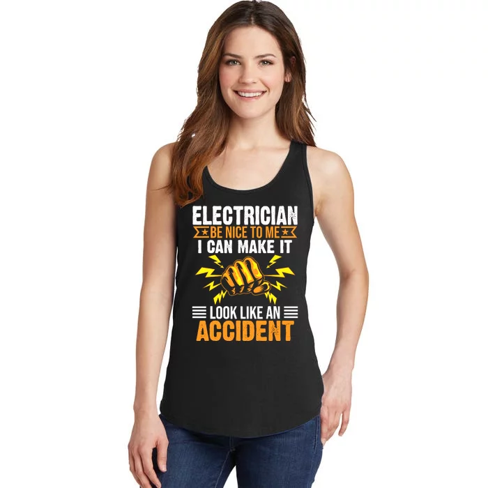 Funny Electrician Gift Cool Electrical Lineman Gag Quote Ladies Essential Tank