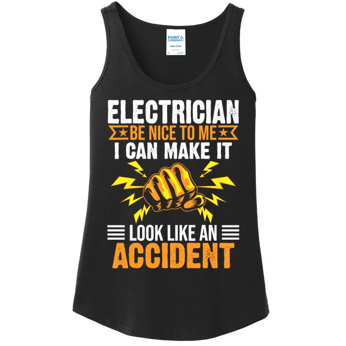 Funny Electrician Gift Cool Electrical Lineman Gag Quote Ladies Essential Tank