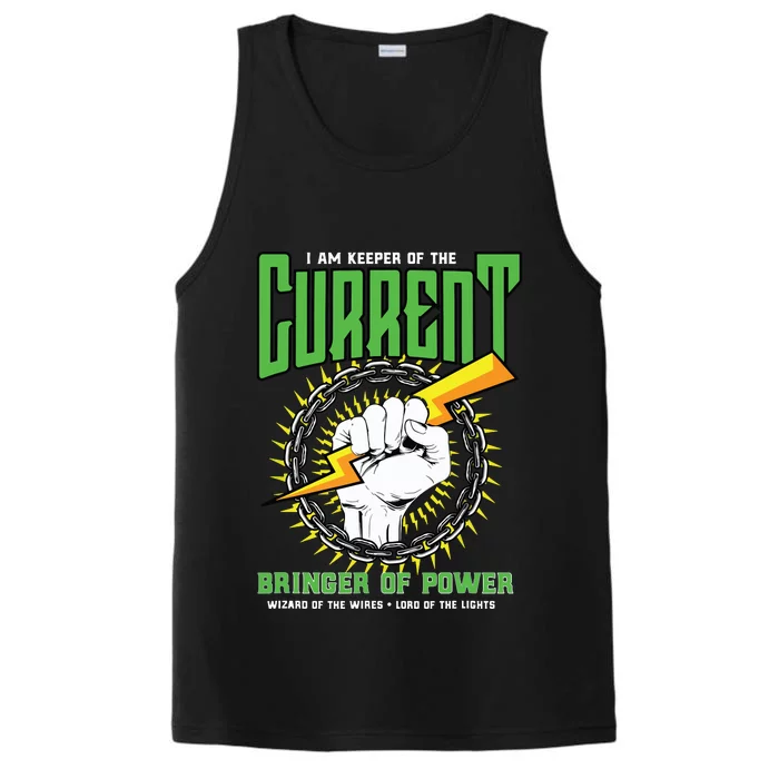 Funny Electrician Gift Electrical Engineer Lineman Performance Tank