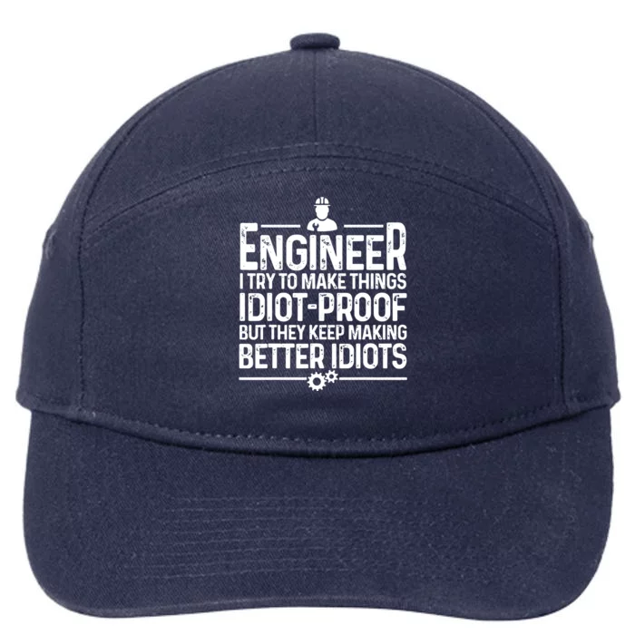 Funny Engineer Gift For Men Women Cool Engineering Mechanic 7-Panel Snapback Hat