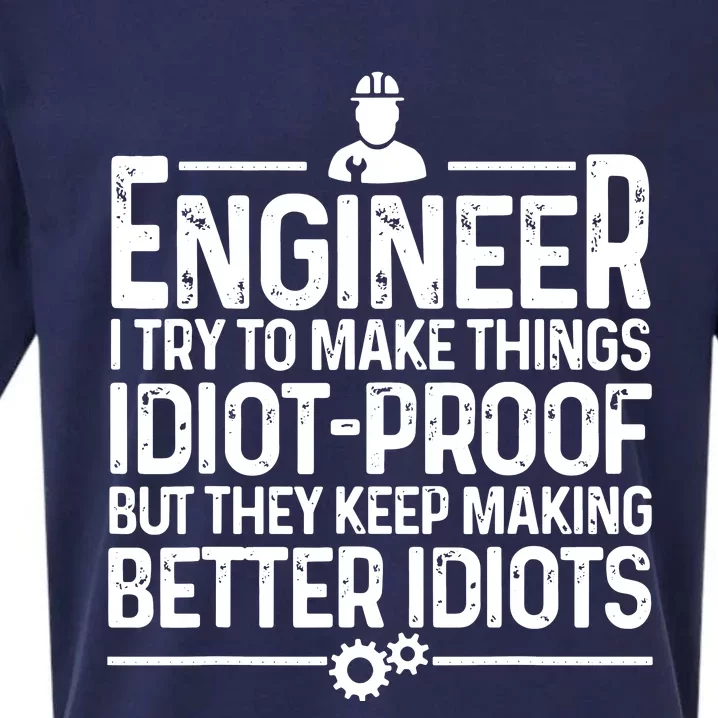 Funny Engineer Gift For Men Women Cool Engineering Mechanic Sueded Cloud Jersey T-Shirt