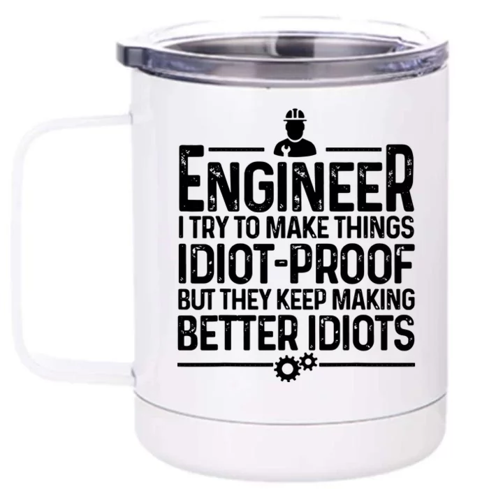 Funny Engineer Gift For Men Women Cool Engineering Mechanic Front & Back 12oz Stainless Steel Tumbler Cup