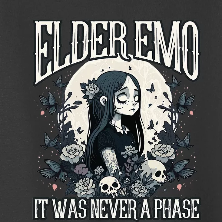 Funny Emo Girl Elder Emo It Was Never A Phase Alt Scene Toddler T-Shirt