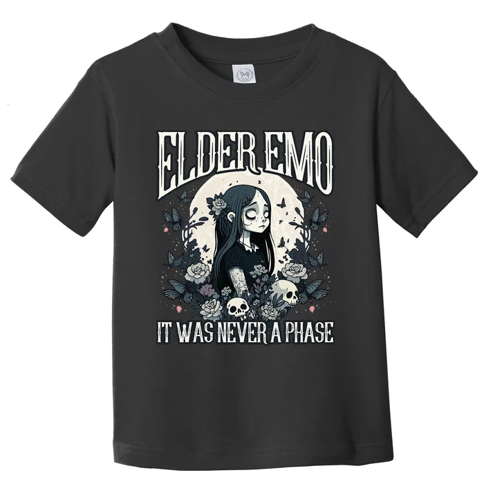 Funny Emo Girl Elder Emo It Was Never A Phase Alt Scene Toddler T-Shirt