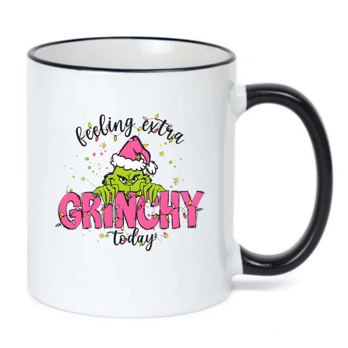 Feeling Extra Grinchy Today Christmas Holiday Black Color Changing Mug